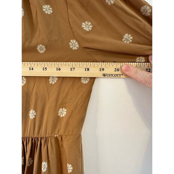 Madewell Womens V-Neck Long Sleeve Ruffle Tiered Western Boho Mini Dress Size XS - Picture 6 of 9